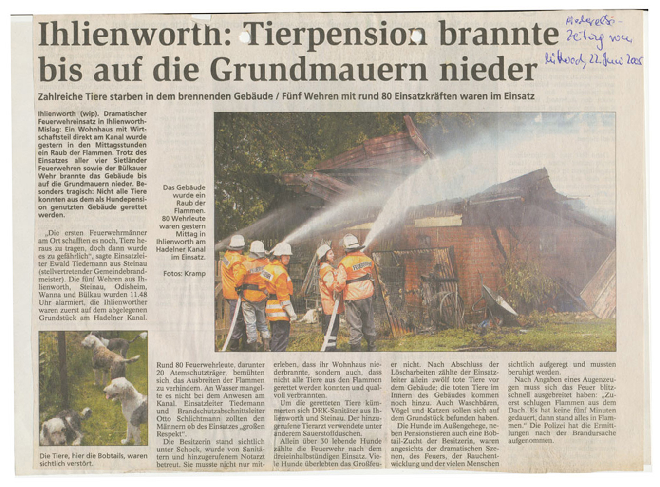 Ilienworth: Tierpension brannte bis auf die Grundmauern nieder